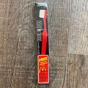Vintage Johnson & Johnson Reach Youth Toothbrush McDonald's Promotional Red New